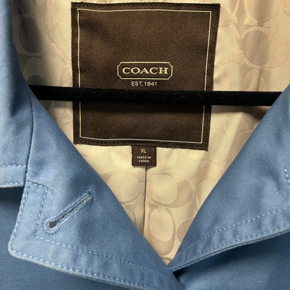 Coach Light Blue Short Trench - Picture 3 of 11